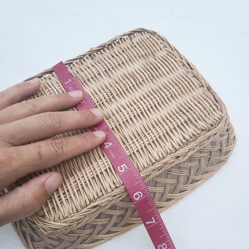 Rectangler Woven wicker basket natural color